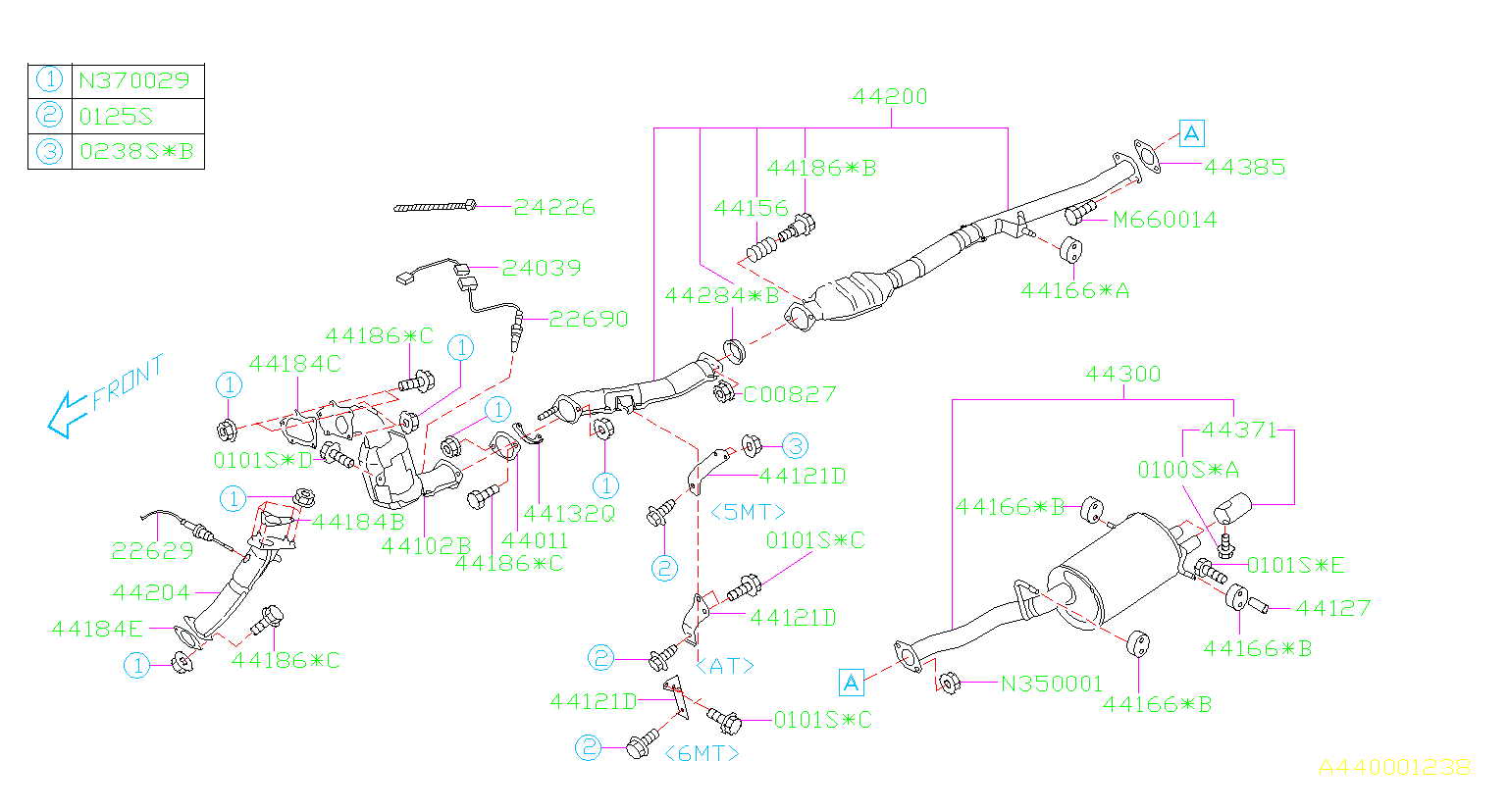 44022AA180 - Subaru Turbocharger Gasket (Outlet). Gasket Exhaust TURBO